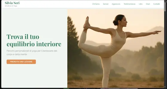 Sito Web per istruttrice di yoga