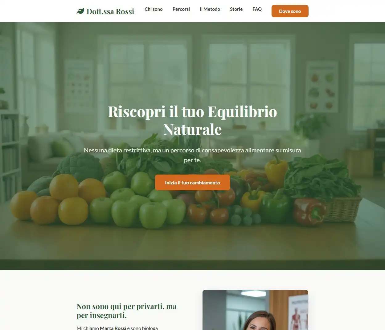 Sito Web per biologa nutrizionista