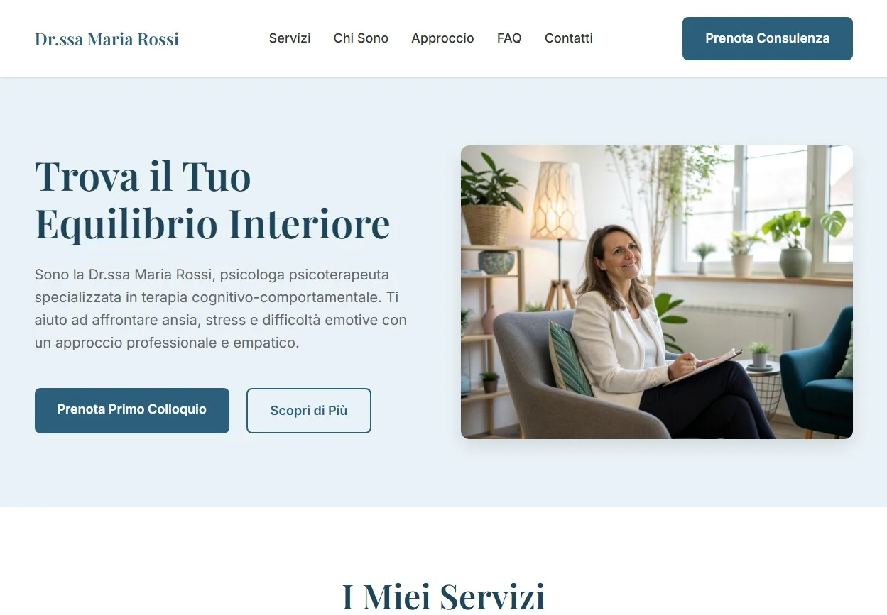 Sito Web per professionisti della salute mentale Sito Web per professionisti della salute mentale