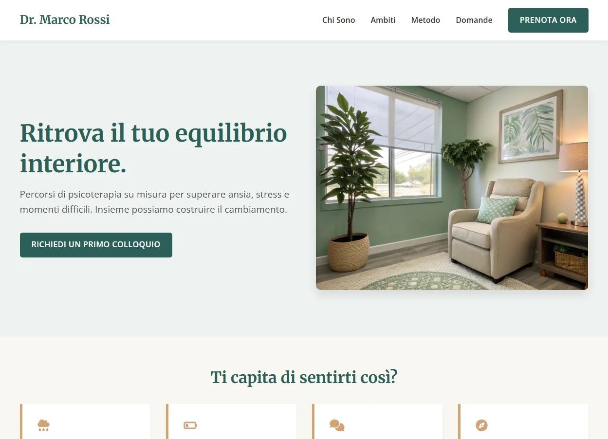 Nuovo sito Web per Psicologi e Terapeuti! Nuovo sito Web per Psicologi e Terapeuti!