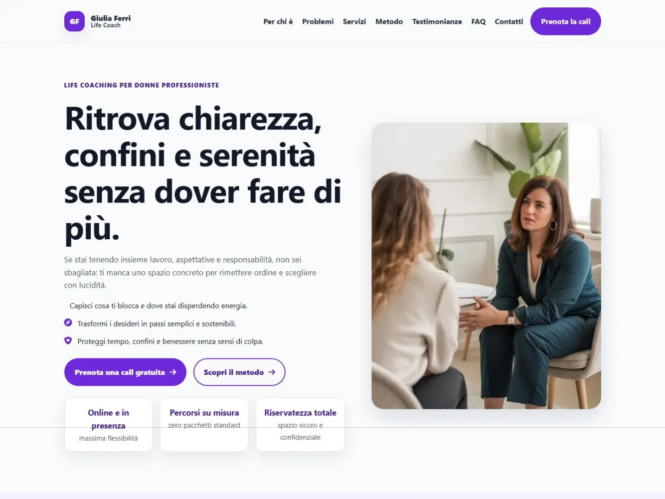Sito web per life coach Sito web per life coach